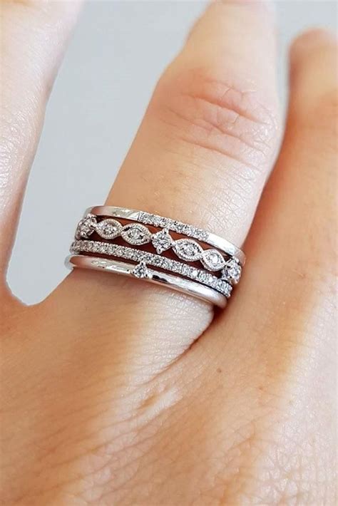 30 Best Stackable Wedding Rings Set More Rings More Shine Wedding