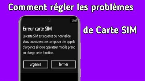 Sim Carte Non Valide Ou Erreur Sim Carte Youtube