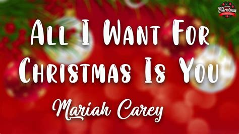 Mariah Carey All I Want For Christmas Is You Lyrics Video Youtube