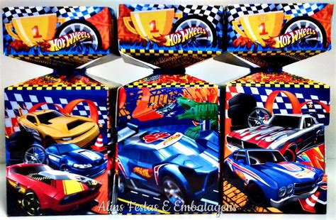 Kit Lembrancinha Hot Wheels Festa Fácil Papelaria 20 Caixas