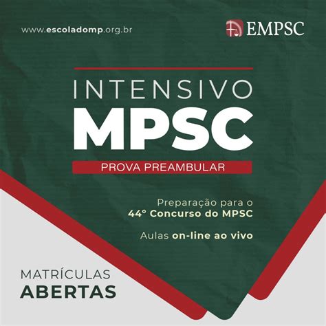 Escola do MP abre matrículas para Curso Intensivo para prova preambular