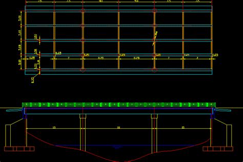 Puente En Viga T Perfil Longitudinal En Autocad Librer A Cad