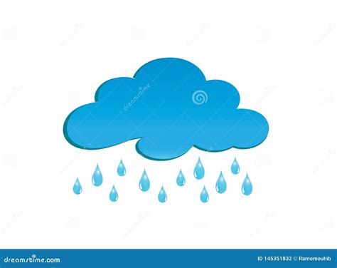 Rainy Clouds For Logo Design Illustrator, Drops Of Rain Symbol Stock ...