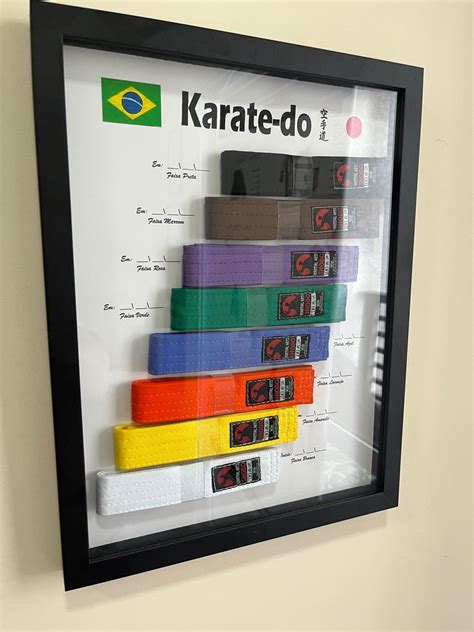 Quadro Faixas Karate Brasil Miniatura Martial Arts Shodo Martial Arts