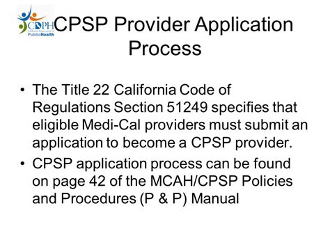 Cpsp Application Overview Candice Zimmerman Cpsp Manager Lorraine Cardenas Program Analyst