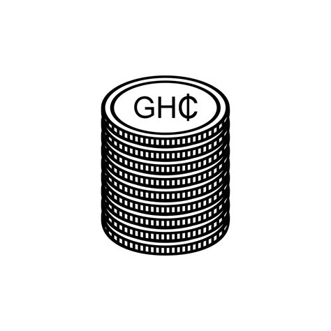 Ghana Currency Icon Symbol Ghanaian Cedi GHS Sign Vector