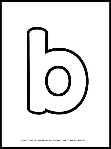 Freebie Lowercase Letter B Outline Coloring Page The Art Kit