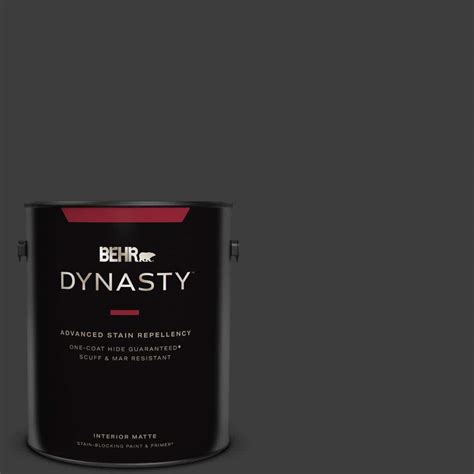 Behr Dynasty 1 Gal Black One Coat Hide Matte Interior Stain Blocking