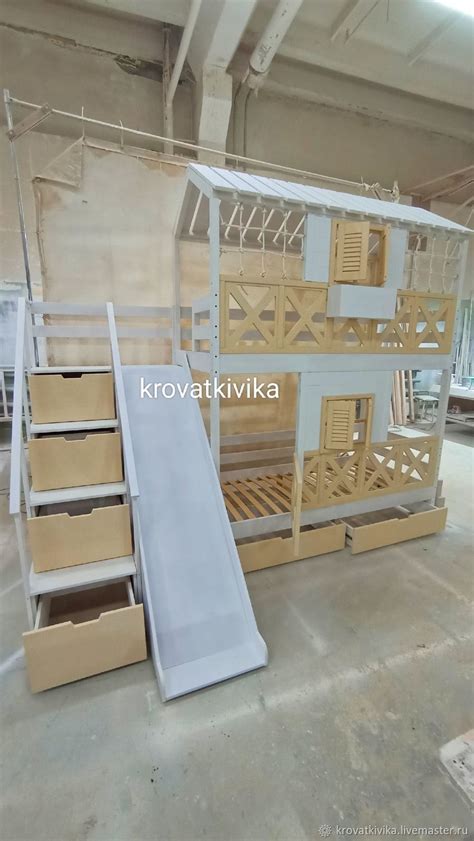 Двухъярусная кровать домик на заказ в интернет-магазине Ярмарка ...
