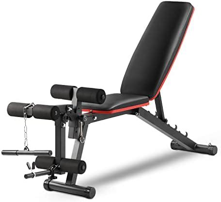 Weight Bench with Leg Extension and Leg Curl Adjustable Workout Bench ...