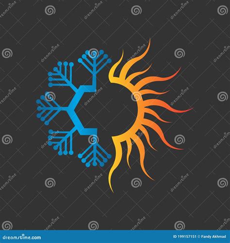 Fire Snow Heating And Cooling Logo For Hvac Business Company Stock