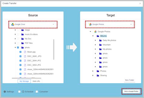 how to move a google drive folder to google photos