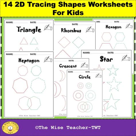 D Printable Tracing And Drawing Shapes Worksheets For Pre K And