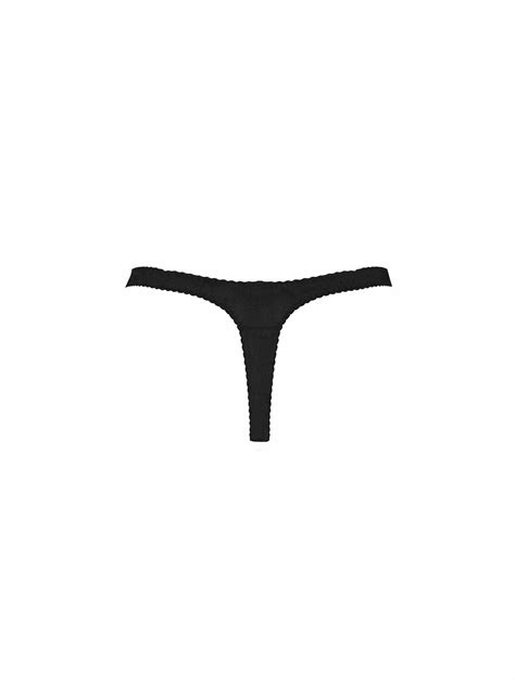 Signature Lace Thong Black Fleur Of England