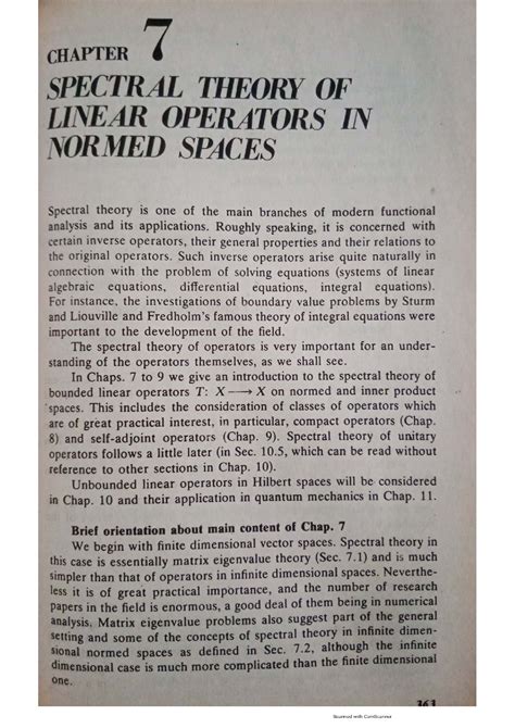 SOLUTION Spectral Theory Of Linear Operators In Normed Spaces By Erwin