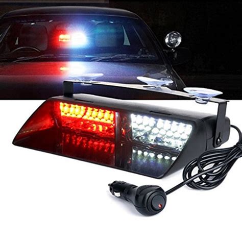 Police Lights Car LED Strobe Light Red Blue Amber White Signal Lamps