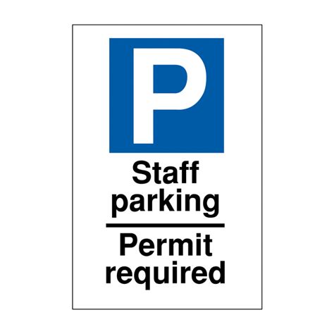 Staff Parking Permit Required Signs Staff Parking Permit Required Signage