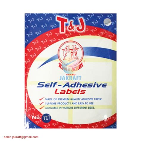 Label Self Adhesive Labels Tj T J No Hvs Putih X Mm