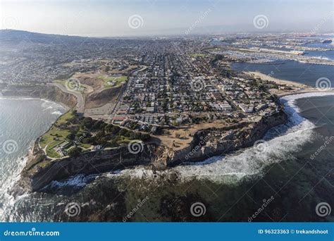 Aerial Of San Pedro And The Pacific Ocean In Los Angeles California