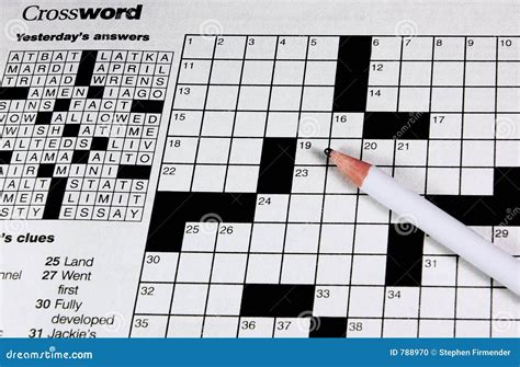 Crossword Puzzle And Black Pencils Stock Photography Cartoondealer