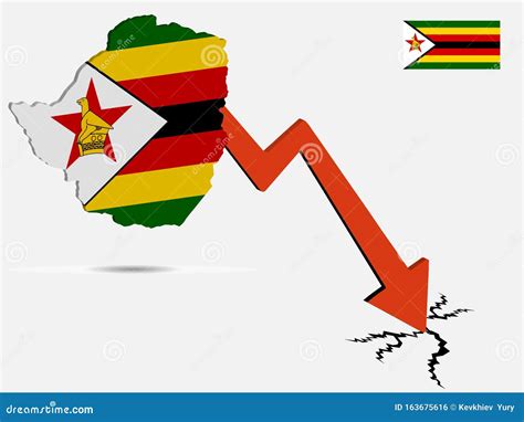 Concepto De Crisis Económica República De Zimbabwe Ejemplo Vectorial