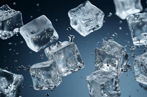 Premium AI Image | Melting ice cubes on a grey background Melting Ice ...