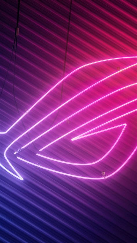 Asus Rog Republic Of Gamers Neon Logo Hd Phone Wallpaper Rare Gallery