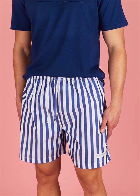 Mens Blue And White Striped Shorts Atelier Yuwa Ciao Jp