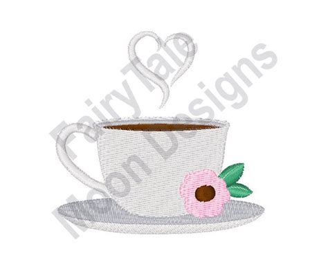 Coffee Cup Machine Embroidery Design Hot Coffee Embroidery Etsy