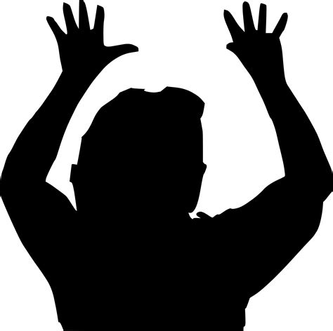 Black Silhouette Of A Woman With Arms Raised Free Image Download