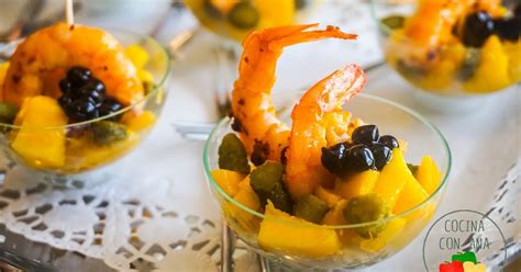 Aperitivo De Mango Y Langostinos Con Arroz Basmati Especiado Cocina