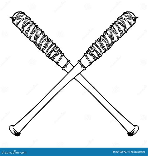 Baseball Bat With Barbed Wire Royalty-Free Cartoon | CartoonDealer.com ...