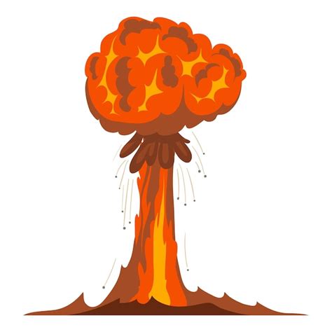 Icono De Explosión Atómica Ilustración De Dibujos Animados De Icono De