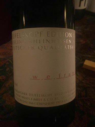 W E Frank Ludwigshöher Teufelskopf Riesling Edition ARN Vivino US