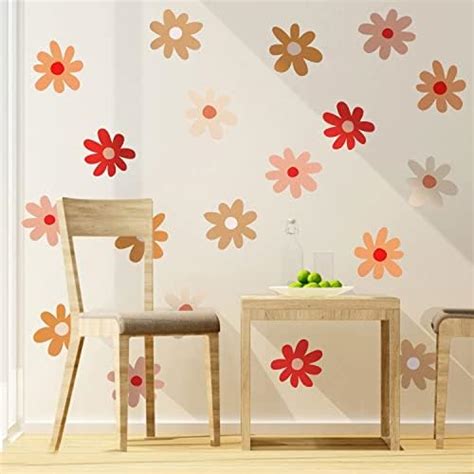 Amazon Pcs Daisy Wall Decal Floral Decals Easy Peel And Stick