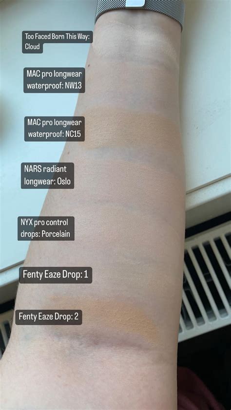 Rare Beauty and other foundation swatches! : r/PaleMUA