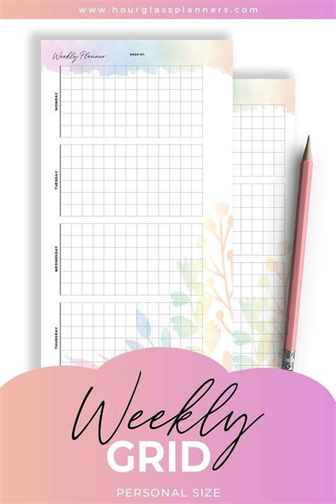 Horizontal Week On 2 Pages Personal Insert Printable Etsy Canada