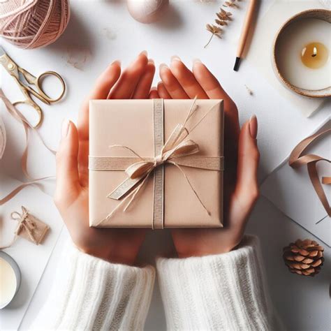 Premium Photo Woman Wrapping Christmas Gifts Top View Of Woman Hands