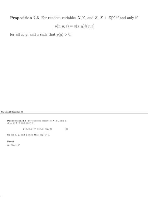 Proposition 2 5 For Random Variables X Y And Z X Z Y If And Only If P X Y Z A X Y B