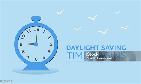 Daylight Saving Time Begins Observed Every Year Of March Daylight Concept Vector Banner Flyer