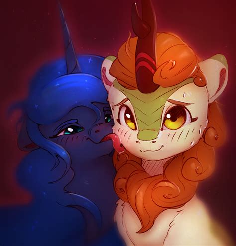 Safe Artist Itssim Autumn Blaze Princess Luna Alicorn