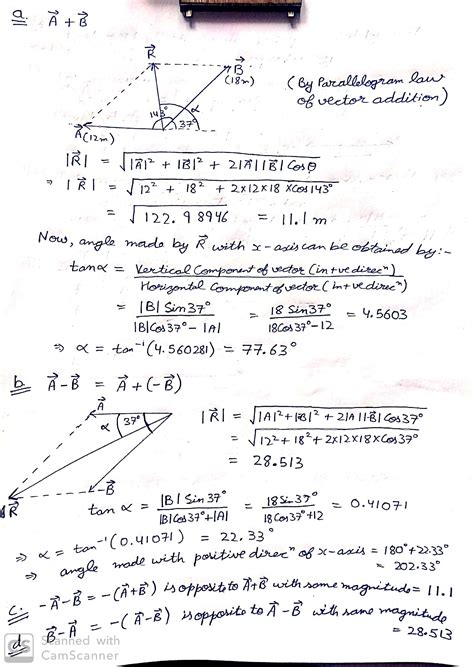 For The Vectors Vec A And Vec B In Use A Scale Drawing To Find The Magnitude And Direction Of A