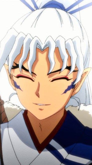 An Anime Character With White Hair And Blue Eyes Is Staring At