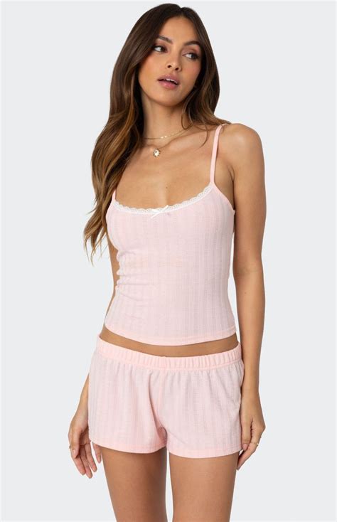 Edikted Irene Pointelle Tank Top Pacsun In 2024 Cute Pajama Sets Clothes Fashion Clothes Women