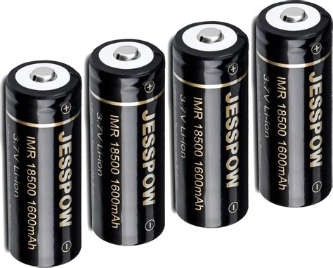 Buy JESSPOW 18500 Rechargeable Batteries, IMR 18500 Rechargeable Li-ion ...