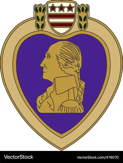 Purple Heart War Medal Royalty Free Vector Image