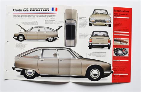 Spec Sheet Citroen GS Birotor 1973 1975 Car Photo Stat Info Specs