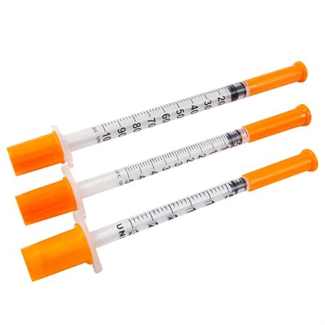 Orange Cap 0 3ml 0 5ml 1ml Insulin Syringe With Needle Disposable