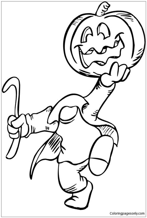 Halloween Pumpkin Head Coloring Page Free Printable Coloring Pages