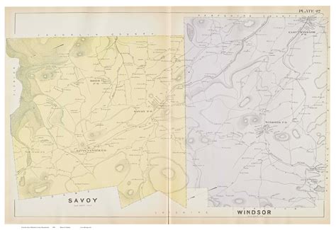 Savoy And Windsor Massachusetts 1904 Old Town Map Reprint Berkshire Co Old Maps